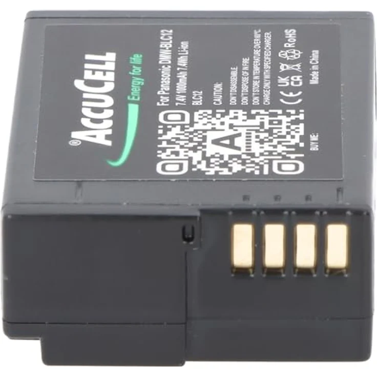 AccuCell Akku DMW-BLC12 E für Panasonic DMC-GH2, Li-ion 800-1200mAh, schwarz – Bild 4