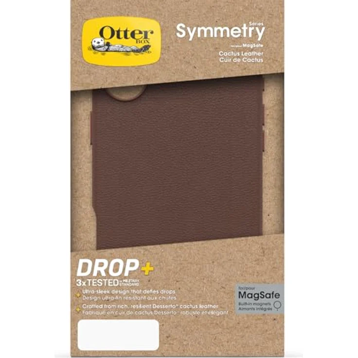 OtterBox Symmetry Series Cactus Leather MagSafe Hülle für iPhone 16 Plus, stoßfest, sturzsicher, Braun – Bild 5