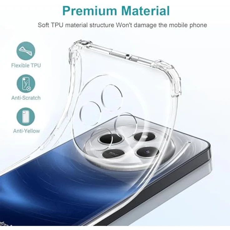LeYi Hülle für Xiaomi Redmi 14C 4G, Transparent TPU Silikon Schutzhülle mit 2 Schutzfolien, stoßfestes Design, Kameraschutz, Crystal Clear Cover Case – Bild 5