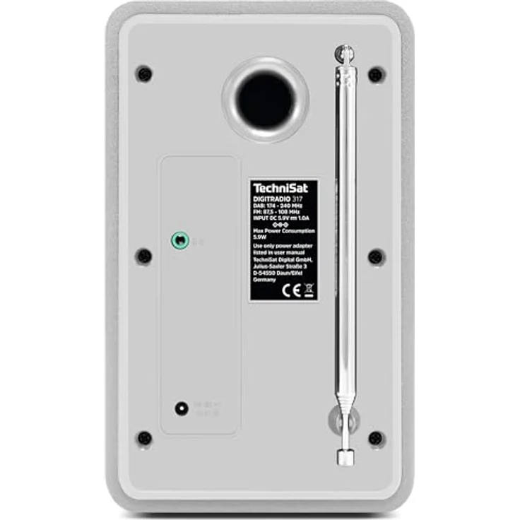TechniSat DIGITRADIO 317, Vertikales DAB+ UKW Radio mit Bluetooth 5.3, Radiowecker, 2,4 Zoll Farbdisplay, 3 Watt, weiß – Bild 2