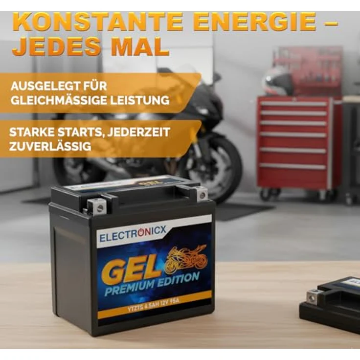 Electronicx GEL Edition YTZ7S 6.5Ah 12V Motorradbatterie – wartungsfrei, auslaufsicher, tiefentladungsfest für Motorrad, Roller, Quad, ATV und Jetski – Bild 4