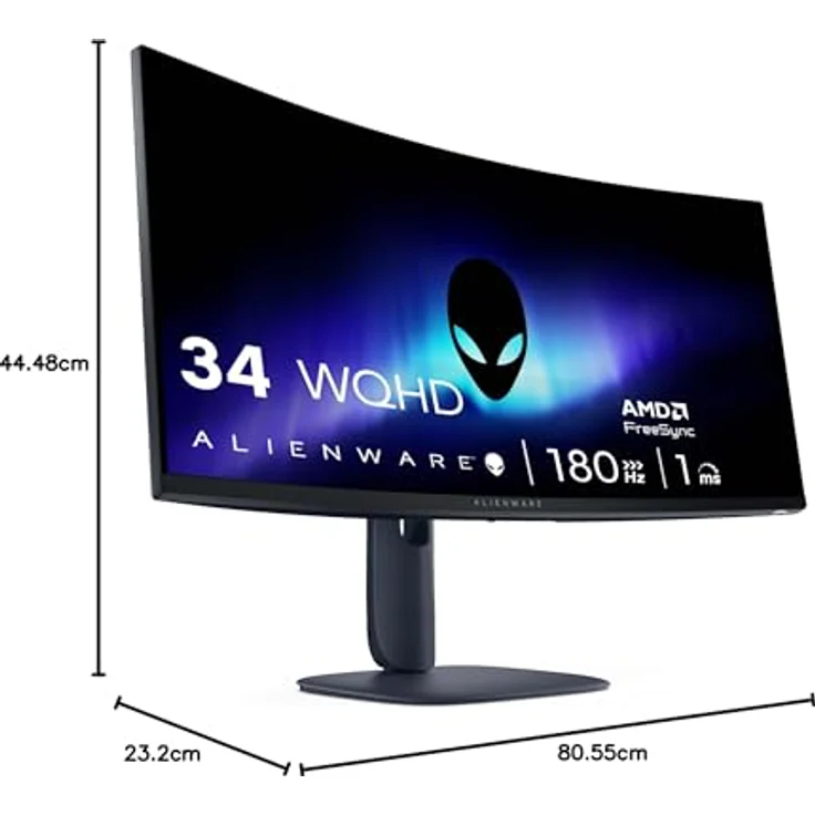 Alienware AW3425DWM Gaming-Monitor 34" Curved WQHD 180 Hz 1 ms HDR 400 VA-Panel, Schwarz – Bild 15
