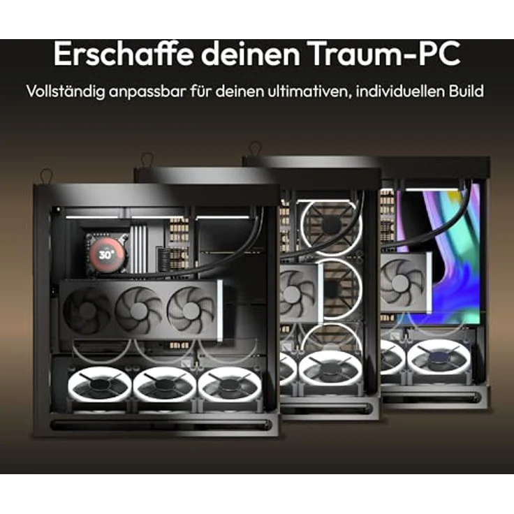 HAVN HS 420 VGPU PC-Gehäuse, Midi-Tower, E-ATX, Tempered Glass, PCIe 5.0 Riser Kabel - schwarz – Bild 5