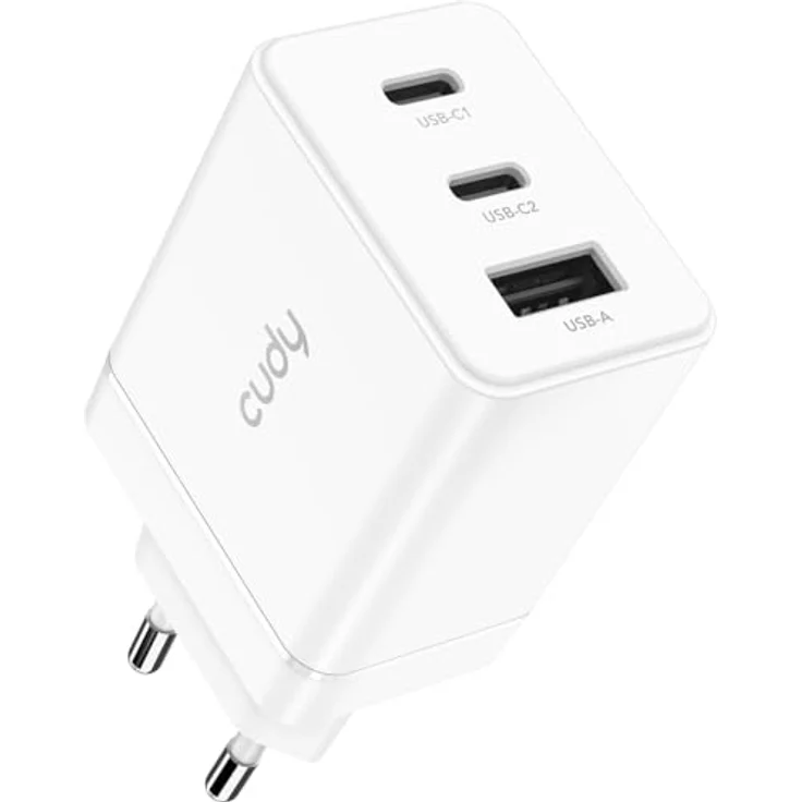 Cudy CH67, USB-C-Ladegerät 67 W, 3 Anschlüsse (2 Typ-C, 1 USB-A), Schnellladung QC/PD 3.0, kompaktes Design für iPhone, iPad, Samsung, Xiaomi, Oneplus, Sony – Bild 1