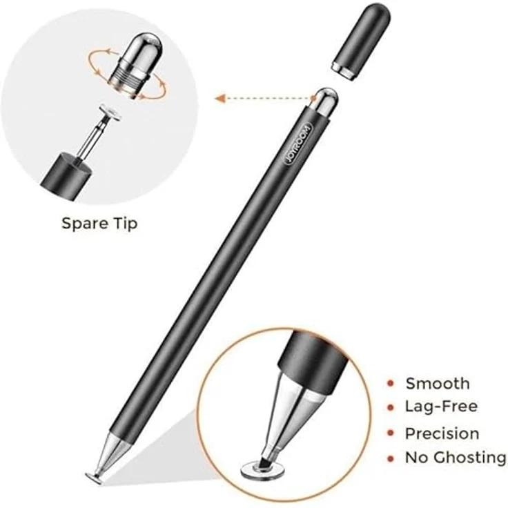 Stylus Stift für sämtliche Touchscreens,JOYROOM Universaler Eingabestift Pencil,der Stylus-Eingabestift 2-in-1 ist kompatibel für Apple iPad, iPhone und Samsung Tablets (Off-schwarz) – Bild 3
