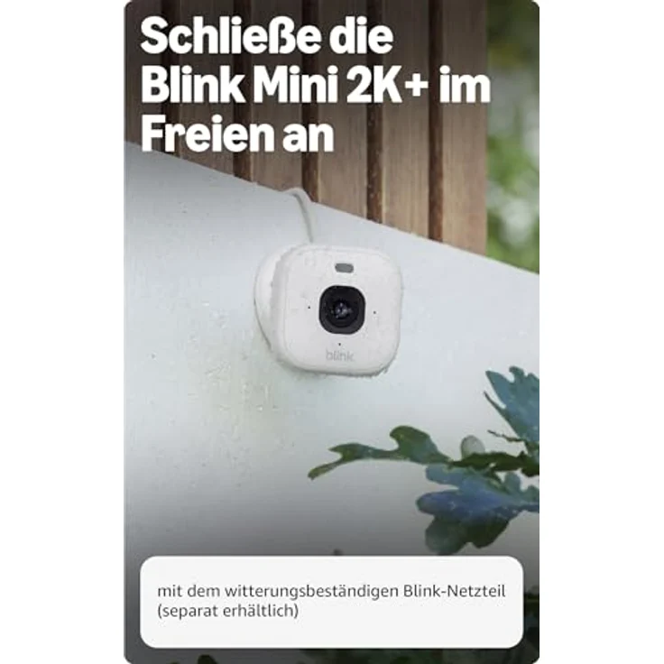 Ring Blink Mini 2K+, Netzwerkkamera mit 2560 x 1440 Pixeln, kabellos, Weiss – Bild 5
