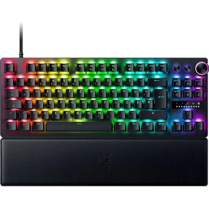 Razer Huntsman V3 Pro Tenkeyless - Analoge optische E-Sport-Tastatur ohne Ziffernblock (Digitaler Drehregler & Steuerungstaste, Texturierte Doubleshot-PBT-Tastenkappen) DE-Layout | Schwarz