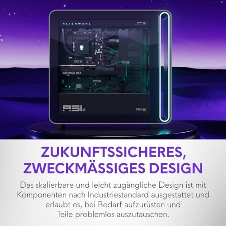 Alienware Area-51 Gaming Desktop, Intel Core Ultra 9 Series 2, Nvidia GeForce RTX 5080, 32GB RAM, 2TB SSD, Flüssigkeitskühlung, Windows 11 Home, AlienFX - Lunar Silver – Bild 5