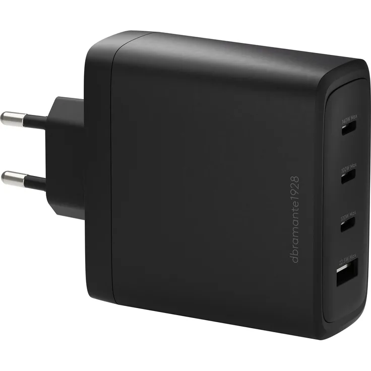 dbramante1928 IT-EU W. Chrg-3xUSB-C +1xUSB-A, USB Ladegerät mit 140 Watt Leistung, schwarz
