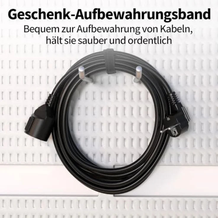POWGRN Verlängerungskabel 3M Schwarz H05VV-F 3G1.5 mm², IP44 ...