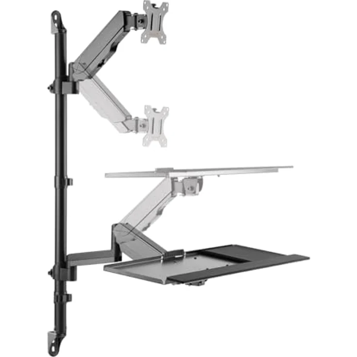 My Wall HL64L, Monitor-Wandhalterung für 43,2 cm (17) - 81,3 cm (32), schwarz, höhenverstellbar, neigbar, schwenkbar, für Bildschirme bis 8 kg – Bild 4
