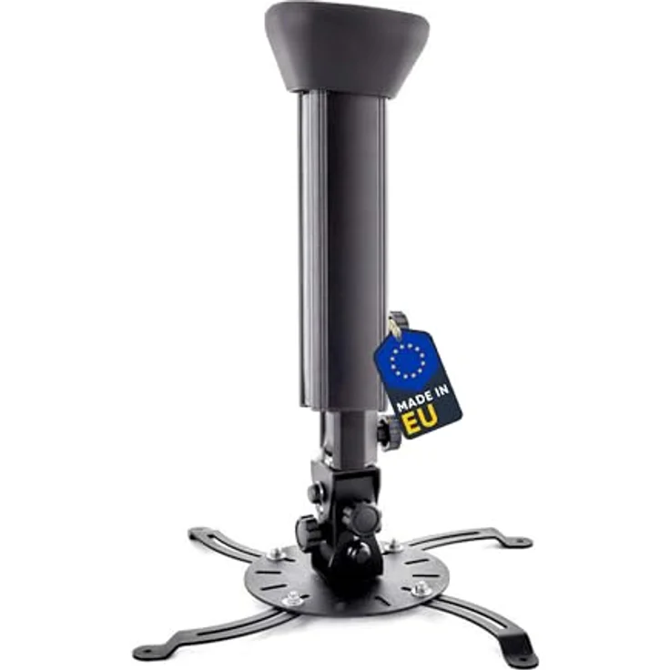 EDBAK Beamer Halterung Decke, Höhenverstellbar 475-650 mm, bis 30 kg, Neigbar -7,5°/+7,5°, Schwarz, Interne Kabelführung – Bild 1