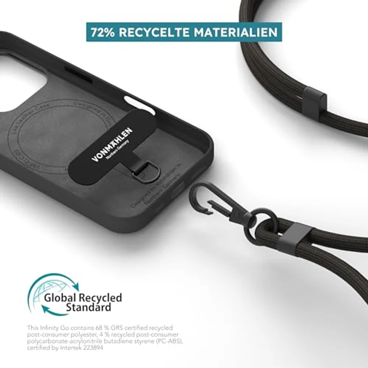 Vonmählen Infinity Go Gurt, universelle Handy-Kette für jede Marke, schwarz – Bild 7