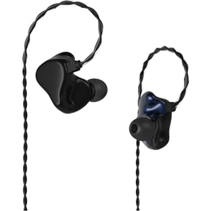 InEar StageDiver SD-3, 3-Wege InEar Kopfhörer mit 3 Treibern, schwarzes Gehäuse mit blau metallic Innenohrteil, geräuschdämpfend, 140 cm Kabel, inklusive Hardcase und Ohrpolster