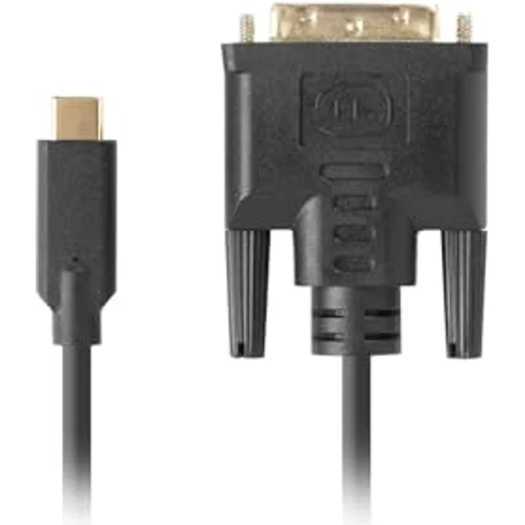 LANBERG USB-C auf DVI-D (24 + 1) Stecker/Stecker, 1,8 m, schwarz, DVI-Kabel – Bild 2