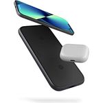 ZENS 2x10W duales kabelloses Ladegerät (Apple & Samsung Fast Charging, Qi-Zertifiziert, Netzteil + Kabel inklusive) Schwarz