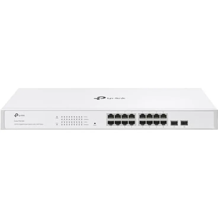 TP-Link Festa FS318G 16-Port Gigabit Switch mit 2 SFP-Steckplätzen, Kostenlose Cloud-Verwaltung, Static Routing, VLAN, ACL, IGMP Snooping, Lüfterloses Design