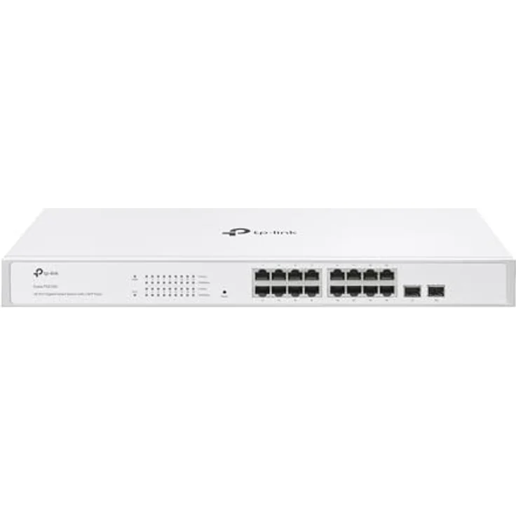 TP-Link Festa FS318G 16-Port Gigabit Switch mit 2 SFP-Steckplätzen, Kostenlose Cloud-Verwaltung, Static Routing, VLAN, ACL, IGMP Snooping, Lüfterloses Design – Bild 1