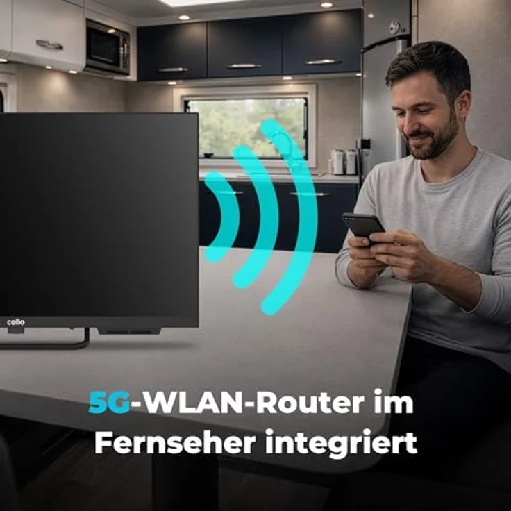Cello Voyager C24TZR-VOY 24 Zoll Smart 12V Traveller TV, 5G WLAN Router & Hotspot, Tizen OS, Triple-Tuner für Wohnmobil & Camper – Bild 4