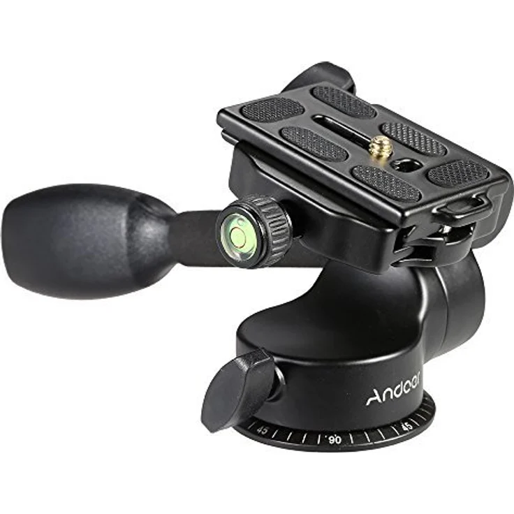 Andoer QZSD Q08 Video Stativ Kugelkopf 3-Wege Fluid Head Kipphebel mit Schnellwechselplatte für DSLR Kamera-Stativ Einbeinstativ – Bild 2