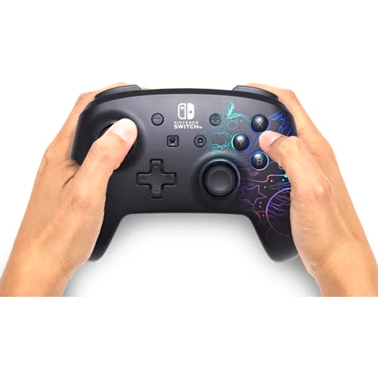 PowerA Verbesserter Kabelloser Controller für Nintendo Switch - RGB Galactic Vortex, Ghost LED-Beleuchtung, Wiederaufladbar, Offiziell Lizenziert – Bild 4