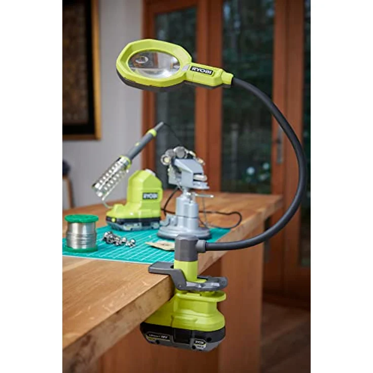 RYOBI 18 V ONE+ Akku-LED-Lupenleuchte RML18-0 (zwei Leuchtstufen mit 200 und 400 Lumen, 90 mm Linsendurchmesser, Vergrößerungsfunktion um das bis zu 2,25-fache, ohne Akku und Ladegerät) – Bild 4