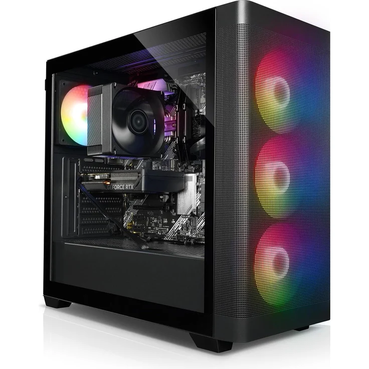 Kiebel Inferno 12, Desktop-PC mit Intel Core i7-12700KF, GeForce RTX 4070 Ti Super, 2000 GB Speicher, 32 GB RAM, Schwarz