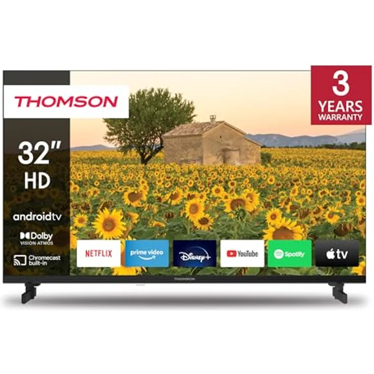Thomson 32 Zoll (80 cm) HD Fernseher Smart Android TV (WLAN, Triple Tuner DVB-C/S2/T2, Google Assistant, YouTube, Netflix, DAZN, Prime Video, Disney+) – 32HA2S13-2023 – Bild 1