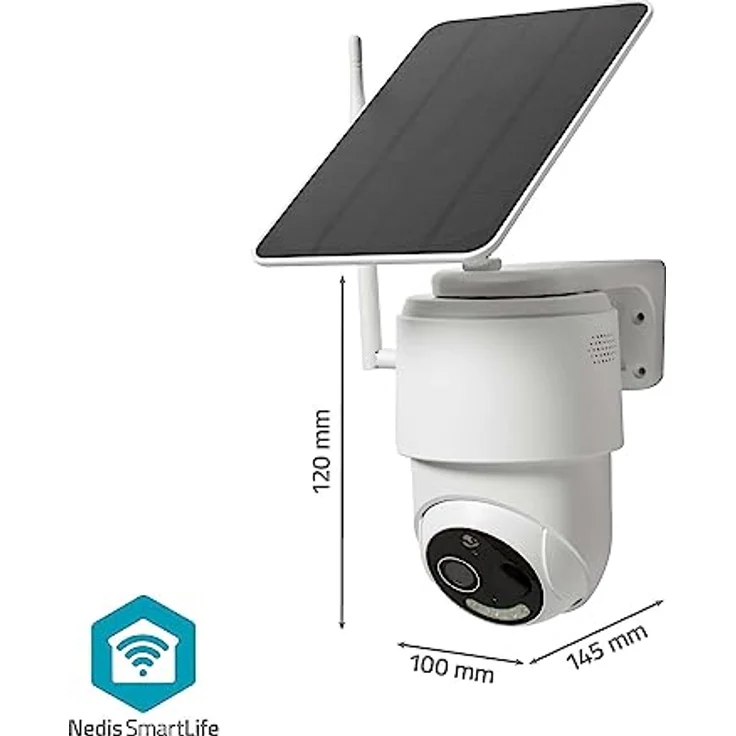 Nedis SmartLife Außenkamera Wi-Fi Full HD 1080p Pan tilt IP65 Max. Batterie-Lebensdauer: 5, Netzwerkkamera, Weiss – Bild 4