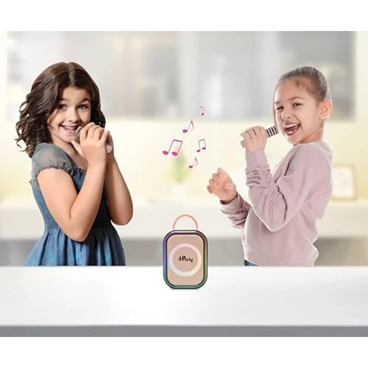 Lexibook BTC030PK, Kabelloser Karaoke-Lautsprecher mit 2 Mikrofonen, Bluetooth-Verbindung, tragbares Design, rosa – Bild 3