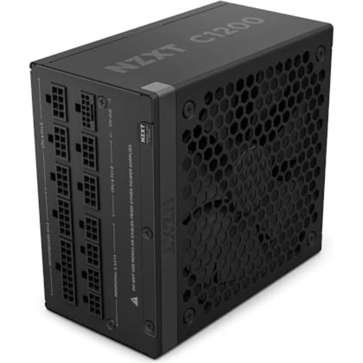 NZXT C1200 Gold ATX 3.1 - Vollständig modulares, geräuscharmes PC-Gaming-Netzteil - 1200 Watt - 80 PLUS Gold - 12V-2x6-Anschluss - Zero Fan-Modus - 100 % japanische Kondensatoren - Schwarz – Bild 1