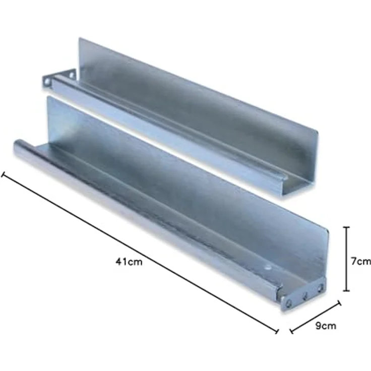 DIGITUS 1HE Gleitschienen für 19'' Netzwerkschränke, Variabele Tiefe von 35 bis 60 cm, L-Profil, 2mm starkes Stahlblech, Traglast 100 kg, Silber – Bild 6