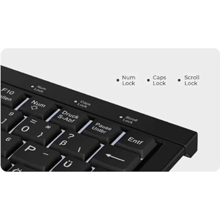 KeySonic TAS KSK-3011ELC (DE) Super-Mini Tastatur mit Nummernblock, Schwarz – Bild 3