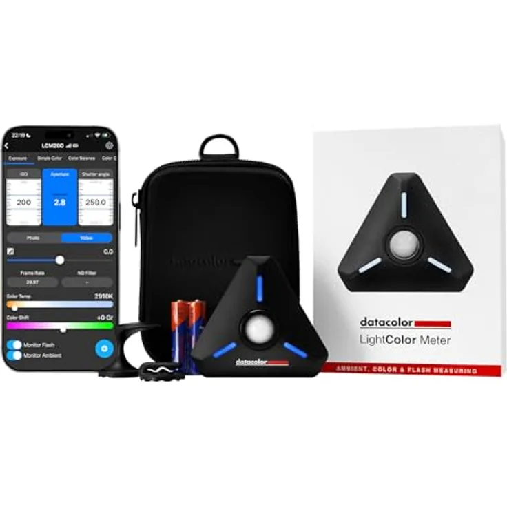 Datacolor LightColor Meter, Bluetooth-fähiges Licht- & Farbtemperaturmessgerät für Fotografie und Videoproduktion, präzise Messung von 1.600K–20.000K, tragbar und stoßfest, 40 Stunden Akkudauer