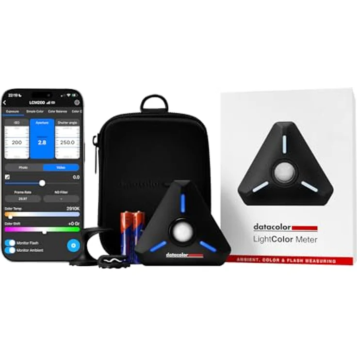 Datacolor LightColor Meter, Bluetooth-fähiges Licht- & Farbtemperaturmessgerät für Fotografie und Videoproduktion, präzise Messung von 1.600K–20.000K, tragbar und stoßfest, 40 Stunden Akkudauer – Bild 1