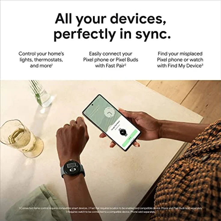 Google Pixel Watch – Android smartwatch with Activity Tracking Heart Rate Polished Silver Stainless Steel case Chalk Active Band, LTE, Silver with Chalk Strap, Einheitsgröße – Bild 4