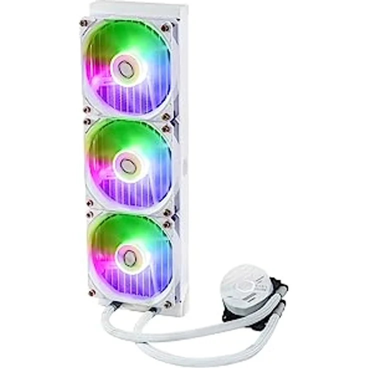 Cooler Master MasterLiquid 360L Core ARGB Wasserkühlung - CPU-Flüssigkeitskühler mit Zweikammer-Gen-S-Pumpe, überlegende PC-Kühlung mit 120mm ARGB-Lüfter, LGA 1700- und AM5-Halterungen – Weiß – Bild 2