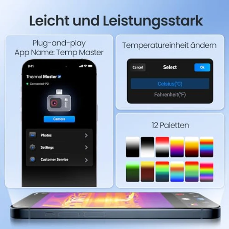 Thermal Master P2 Wärmebildkamera, Android, 512x384 Auflösung, -20 bis 600℃, ±1,5℃ Genauigkeit, 15x Zoom, inkl. Schutzcase – Bild 7