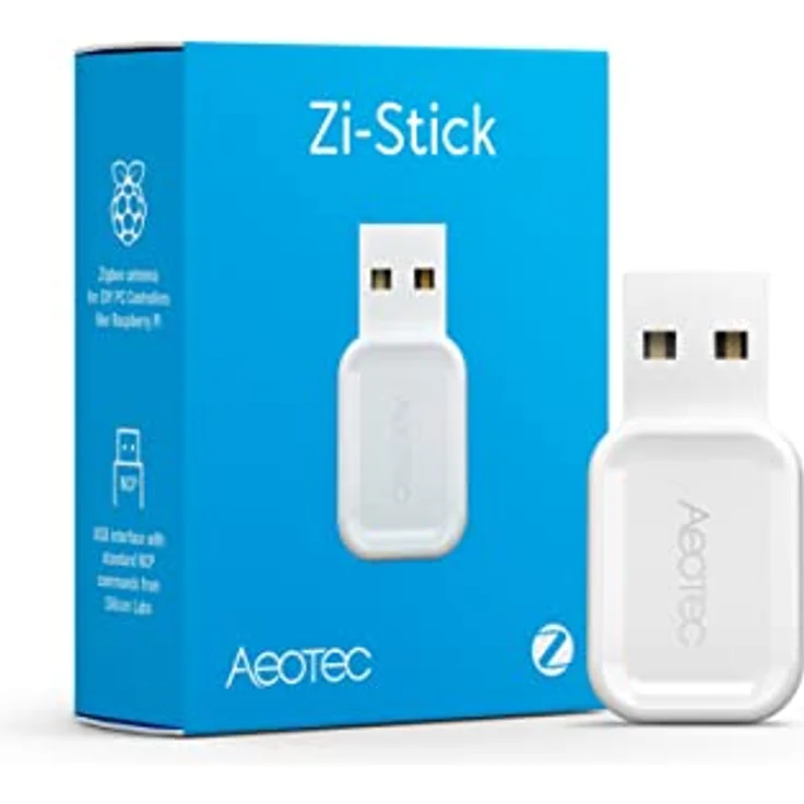 Aeotec Zi-Stick | Zigbee USB Stick für ZHA in Home Assistant, Zigbee2MQTT, Open HAB | IOBROKER | NodeRed | Smart Home Stick, weiss – Bild 1
