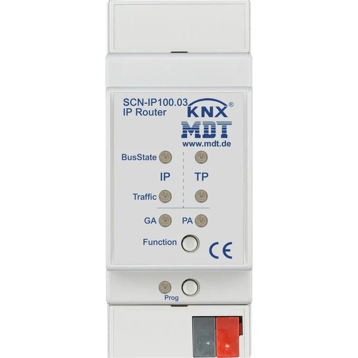 MDT technologies IP-Router 2TE REG SCN-IP100.03, KNX IP-Router mit E-Mail- und Zeitserver-Funktion, Updatefähig, IP Secure – Bild 1