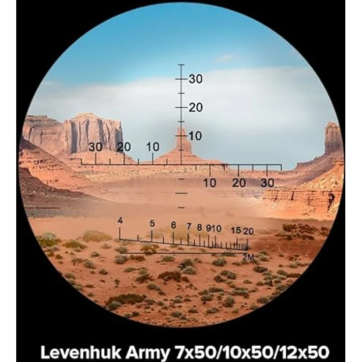 Levenhuk Army 10x50 Robustes Fernglas für Vogel- und Wildtierbeobachtung mit Mehrfach Vergüteter Optik und Absehen, Schwarz – Bild 2