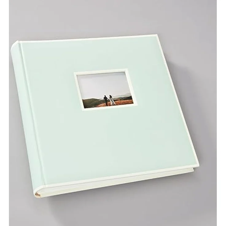 Semikolon 364060 Jumbo Album – 30x30 cm, 100 Seiten cremefarben, für 10x15 Fotos, mit Pergaminpapier – moss pastell-grün – Bild 2