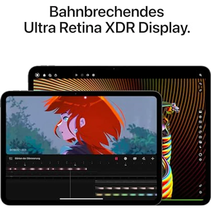 Apple 13" iPad Pro 2024 (M4): Ultra Retina XDR Display, 12 MP Querformat Frontkamera/12 MP Rückkamera, LiDAR Scanner, Face ID, WLAN 6E, 256 GB, Space Schwarz – Bild 3