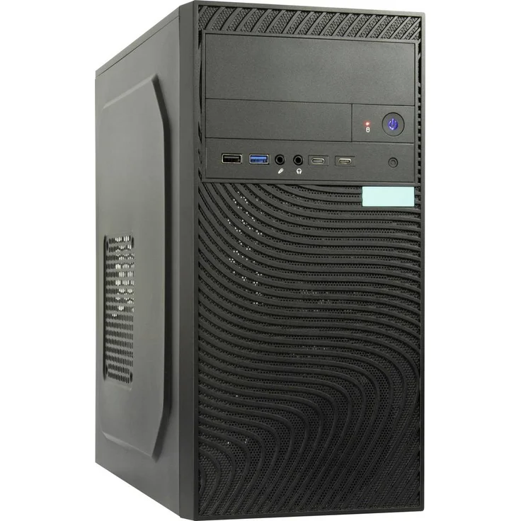Inter-Tech IT-6516 RIPPLE, MicroATX PC-Gehäuse mit USB-C 3.2, flexibel erweiterbar, schwarz