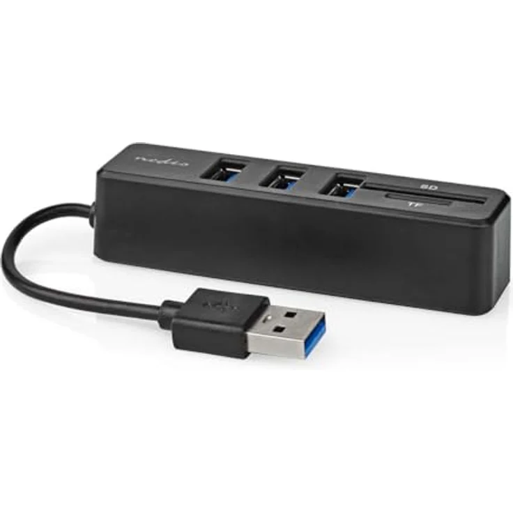 NEDIS CCGB60250BK01 USB-HUB mit 3 USB 2.0-Ports und (Micro)SD-Kartenleser, schwarz – Bild 2