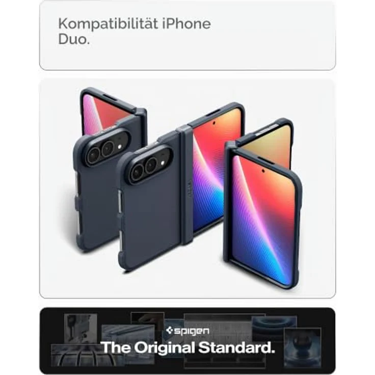 Spigen Tough Armor Pro MagSafe, Handy-Schutzhülle für iPhone Duo, Metal Slate, Dunkelblau – Bild 9