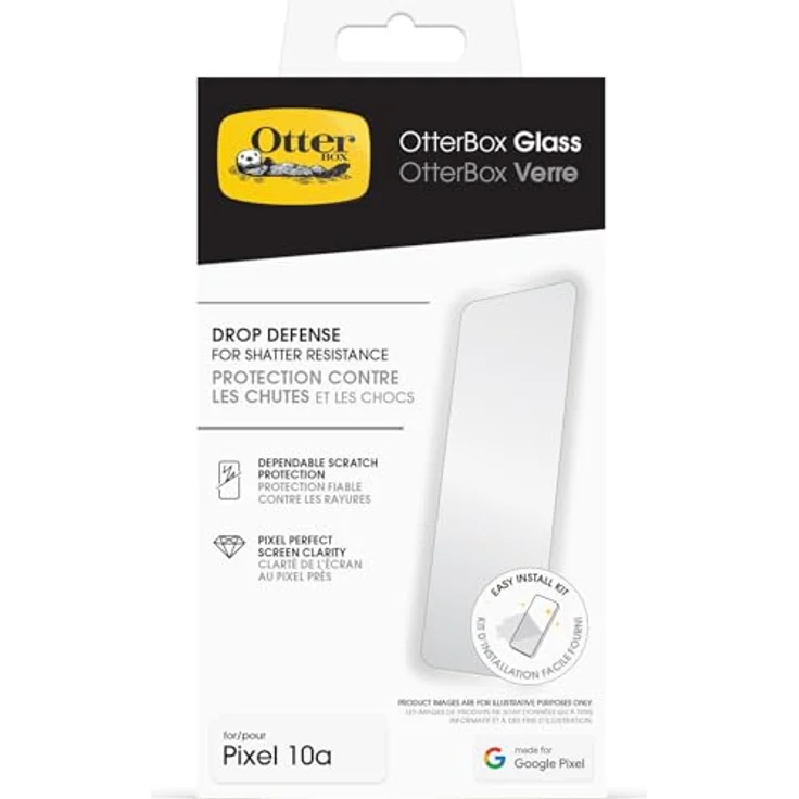 OtterBox Glass Displayschutz für Google Pixel 10a, Hartglas 9H, bruchsicher, kratzfest, fingerabdruckresistent – Bild 4