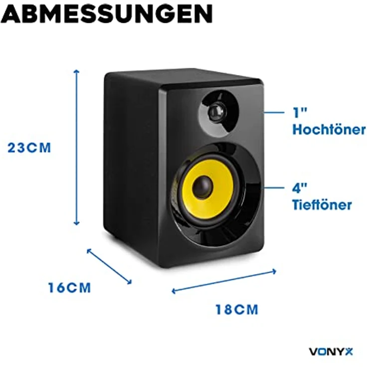 Vonyx SMN40B Aktiver Studio-Monitor 4-'-' Paar – Bild 8