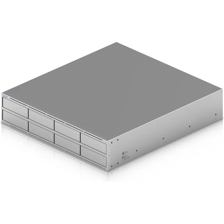 Ubiquiti NAS Unas Pro 8, leistungsstarkes NAS mit Platz für 8 Festplatten, 10 Gbit/s Netzwerkgeschwindigkeit, Silber/Grau