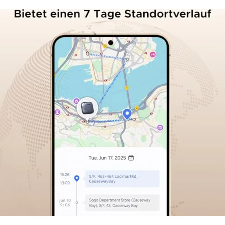 UGREEN FineTrack S, Bluetooth Tracker für Samsung SmartThings, 550 Tage Batterielaufzeit, Rückwärtssuche, 7 Tage Verlaufsverfolgung, 2 Stück – Bild 3